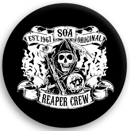 Sons Of Anarchy (サンズ オブ アナーキー) REAPER CREW BUTTON 缶バッジ (ピンタイプ)☆