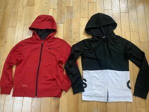 セール 即決1円 2点 まとめて【美品】★アディダスadidas ナイキ nike ★ジャージ・パーカーサイズM １４０