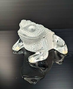 【美品】LALIQUE ラリック カエル 蛙 クリスタルガラス フィギュリン 置物