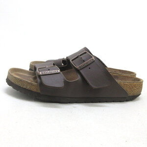 H■【24.5cm】ビルケンシュトック/BIRKENSTOCK アリゾナ ARIZONA レザーサンダル/茶/LADIES■9【中古】