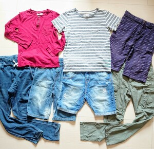 ZARA★KIDS BOYS Tシャツ2点+ハーフデニムパンツ3点+ロングパンツ2点 合計7点セット！ すべてサイズ 7-8 128cm 夏物 目立つヨゴレキズなし