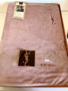 未使用 YSL イヴサンローラン カラーボアーシーツ ロゴ刺繍 アクリル100% 140×240cm シーツ 日本製 YVES SAINTLAURENT 自宅保管品