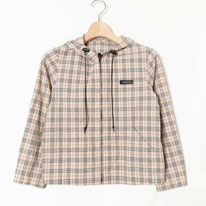 メール便○ Burberry バーバリー キッズ ノバチェック ウィンドブレーカー 130A 綿100% コットン ベージュ クラシカル カジュアル 子供服