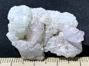 【1円スタート】水晶と葡萄石（プレーナイト）・17g（中国産鉱物標本）