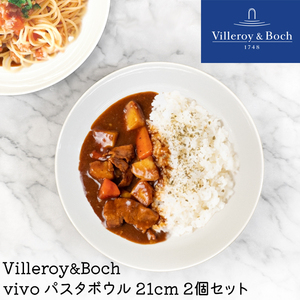 (ヤフオク特価！) 皿 ボウル 食器 2枚セット ビレロイアンドボッホ Villeroy&Boch Vivo ビボ 21cm DW0572 お皿 食器 セット (YA)