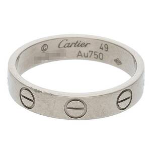 カルティエ Cartier MINI LOVE RING/ミニラブリング サイズ:8.5号 k18wgホワイトゴールドリング 中古 SB01