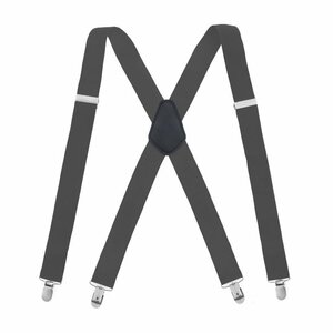 【新品】 サスペンダー X型 レギュラーサイズ 太さ3.5センチ Elastic X-Back Pant Suspenders ダークグレー 濃灰色【送料無料】