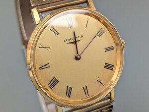 稼働 LONGINES ロンジン Cal.L847.4 Ref.847 4127 ゴールド ローマン 文字盤 手巻き メンズ 腕時計 Qa-483KT/000