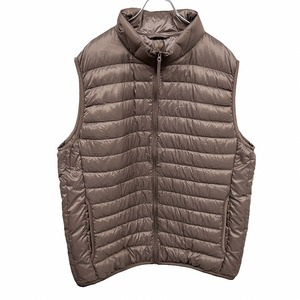 ユニクロ ウルトラライトダウンベスト ハイネック ジップアップ ナイロン100%(ダウン90%＋フェザー10%) 3L 2XL XXL ブラウン 茶 メンズ