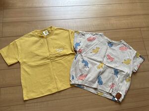 ★未着用新品2点セット！mimorandなど☆恐竜＆スマイリーデザインがかわいい！半袖Tシャツ　100☆送料185円★