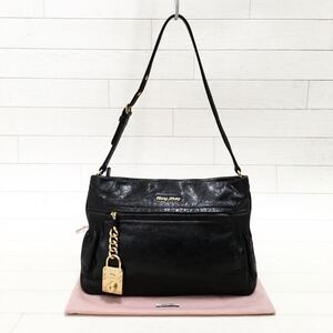 ☆美品・保存袋付☆miu miu VITELLO ナッパチャーム ハンドバッグ