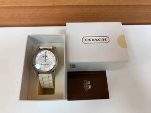 【中古品】COACH コーチ 腕時計 CA.79.7.14.1007 白 ホワイト シグネチャー ブランド F250114