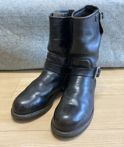 レッドウィング PT91 茶芯 エンジニア ブーツ (US7 1/2) 黒 ビンテージ RED WING USAアメリカ製 REDWING VINTAGE