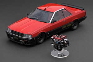 イグニッションモデル・WEB限定 (受注生産) 1/18 日産 スカイライン 2000 RS ターボ (R30) 赤/黒 エンジン付き (世界限定90台)