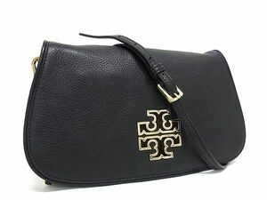 1円 ■美品■ TORY BURCH トリーバーチ レザー クロスボディ ワンショルダーバッグ 斜め掛けかばん レディース ブラック系 FA8877