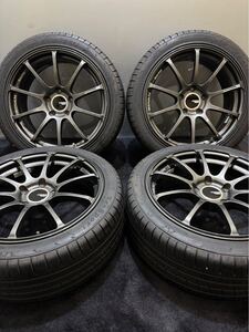 ★215/45R17 Neolin/NeoSport 22年製 ADVAN Racing RS 17インチ 7.5J +48 114.3 5H 夏タイヤ 4本 スイフト CR-Z (1-H878)