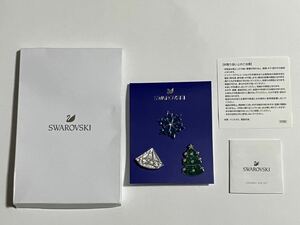 SWAROVSKI ピンバッジ 3点セット スワロフスキー バッジ チャーム ブローチ 非売品 送料無料