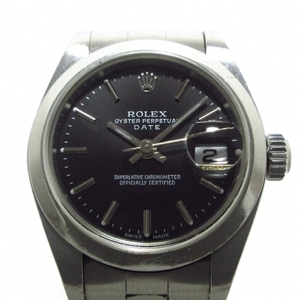 ROLEX(ロレックス) 腕時計 オイスターパーペチュアルデイト 79160 レディース SS/11コマ＋余り2コマ(フルコマ)/オイスターブレス 黒