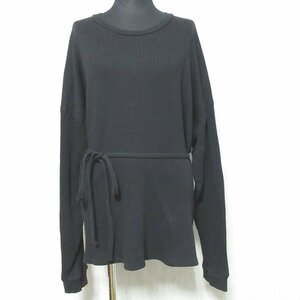 美品 20AW BASERANGE ベースレンジ SHAW LONG SLEEVE 長袖 リブニット カットソー ブラック ◆