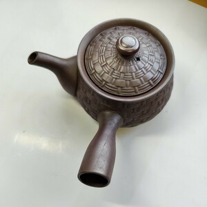 年代物〜急須 茶器 アンティーク万古焼？常滑焼？昭和急須〜 横手急須