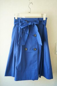 ★送料無料!!美品☆BLUE LABEL CRESTBRIDGE｜ブルーレーベル クレストブリッジ* トレンチスカート　/ブルー36* 古着のgplus広島 2409t1⑨