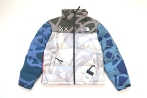 (S)KAWS x The North Face Retro 1996 Nuptse JacketカウズノースフェイスヌプシダウンジャケットMoonlight Ivory Nuptse Print