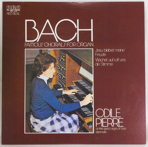 試聴済 盤質良 中古LP Bach, Odile Pierre オディーユ・ピエール Famous Chorals For Organ コラール名曲集 日本盤 RCL-8051 FRL1-0118