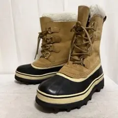 ゆ90★ SOREL スノーブーツ ハンドクラフト 部分ボア ベージュ 23