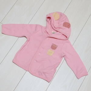 □baby ampersand ベビーアンパサンド 女の子用 長袖パーカ 70サイズ H105016 フード付き トップス ベビー服 未使用 子供服 パーカー