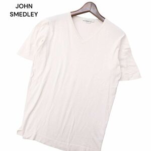 英国製★ JOHN SMEDLEY ジョンスメドレー シーアイランドコットン★ 半袖 Vネック ニット カットソー Tシャツ Sz.S　メンズ　C4T07042_7#D