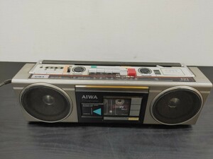 1円〜☆ AIWA アイワ 昭和レトロ CS-J21 ラジカセ 当時物 ステレオカセットレコーダー