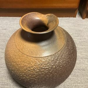 備前焼、花瓶 花器 花入 壺 、新品、寛山、西山寛治、岡山県、大、