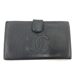 CHANEL　シャネル　キャビアスキン　ココマーク　長財布　6744814　箱付き【CLAQ3078】