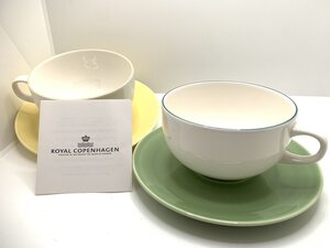 キングラム[05]ROYAL COPENHAGEN[ロイヤルコペンハーゲン]FAJANCE ファイアンス カップ＆ソーサ― ２客★箱付/未使用品★【送料無料】2703