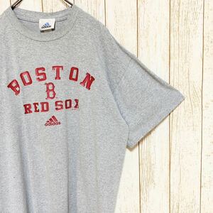 00s adidas アディダス MLB Boston RedSox ボストン・レッドソックス プリント Tシャツ XL メジャーリーグ USA古着 アメリカ古着