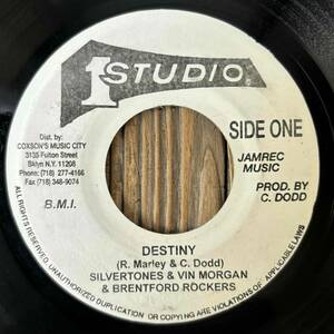 ★The Wailers～Buju Bantonの大HIT曲cover！【The Silvertones & Vincent Morgan & Brentford Rockers - Destiny】7inch Studio One JA