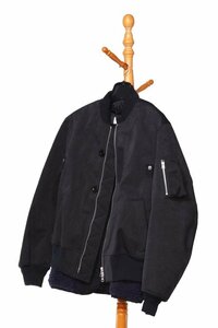 サカイ フェイク・スエード・ミックス・ブルゾン ブラック サイズ3 新品 SACAI Faux Suede Mix Blouson 23-03209M 001 BLACK