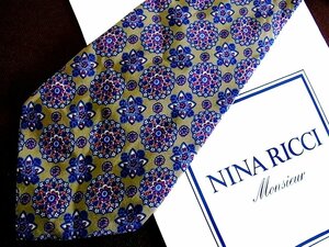 ♪8747C♪良品【花 植物 柄】ニナリッチ【NINA RICCI】ネクタイ