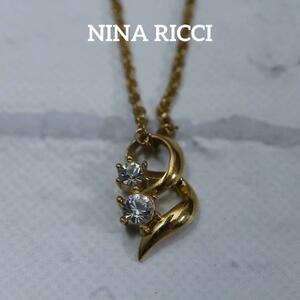 【匿名配送】NINA RICCI ニナリッチ ネックレス ゴールド ストーン