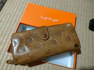 Laugh*Rough [ラフラフ] ドット 型押し ラウンドファスナー 長財布 レディース ポケット多い