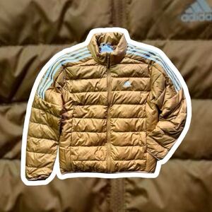 【格安送料】新品未使用 Lサイズ adidas アディダス ダウン ジャケット 防寒 保温 ダウン80% フェザー20% 3ストライプ アウター 正規品