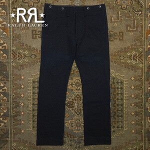 【傑作品】 RRL Indigo Tweed Officers Trouser 【31】 インディゴ ツイード オフィサーズ トラウザー サスペンダー パンツ Ralph Lauren 