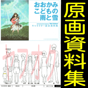 送料無料ネ「 おおかみこどもの雨と雪 設定資料集 イラスト集」画集 限定品 貞本義行 細田守 宮﨑あおい 林原めぐみ 本 狼 Wolf Children