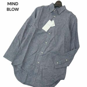 【新品 未使用】 MIND BLOW メンズビギ 春夏 麻 リネン混★ 長袖 スリム シャツ Sz.S　メンズ　A4T07796_7#A