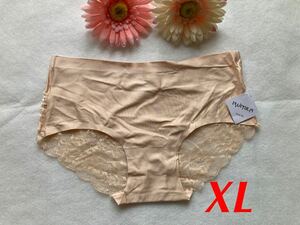 即決☆シームレスバックレースショーツ☆ベージュ☆XL