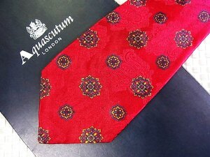 ♪31146C♪良品【ペイズリー 花 柄】アクアスキュータム【Aquascutum】ネクタイ