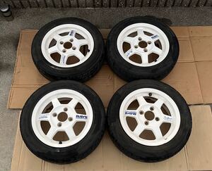 TE37 GRAVEL グラベル　13インチ　5j +45 pcd100 4穴　タイヤ付き　ホイール　4本セット　白　ホワイト