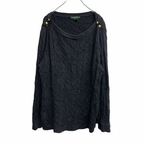 LAUREN RALPH LAUREN ニットセーター 3XL ラルフローレン レデース ブラック 古着卸 アメリカ仕入 t2202-4191