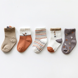 ☆ キツネ ☆ Mサイズ（1～3才推薦） ☆ キッズ ソックス 5枚セット sesocks01 ベビー 靴下 セット ソックス キッズ くつ下 ベビーソックス