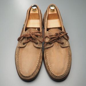 W2779//*パラブーツ/Paraboot*メンズ9/バース/BARTH/レザーデッキシューズ/モカシンシューズ/革靴/茶/ブラウン